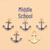 Nautical Series: 5 Alloy Enamel Pendants - Anchor, Lifebuoy, Sailboat for DIY Jewelry