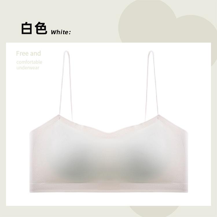 Mango Cup Integrated Latex Cup Seamless Ice Silk Fixed Cup Suspender Women's Long Tube Top with Chest Pad Women's Vest