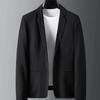 Spring Men's Two-piece Suit Striped Pleated Men Blazer Pants Set Pleated Drawstring Loose Lapel Pockets Thin Formal Business Men Set