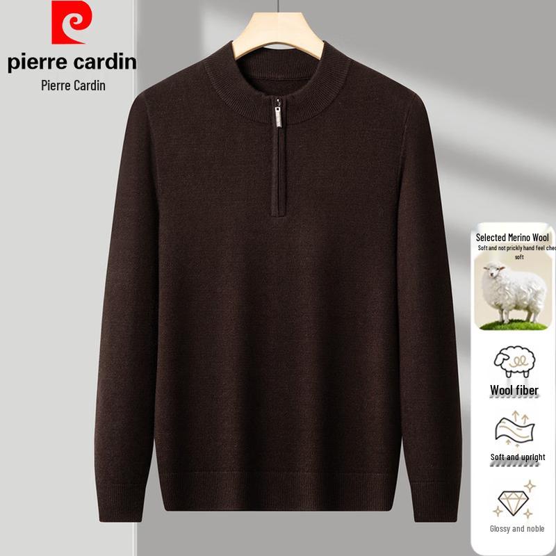 Pierre Cardin Men's Solid Half-Zip Wool Blend Sweater