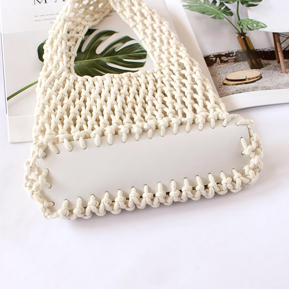 Handbag, fishing net bag, multi-functional leisure travel solid color beach bag, suitable for vacation and travel.zwq