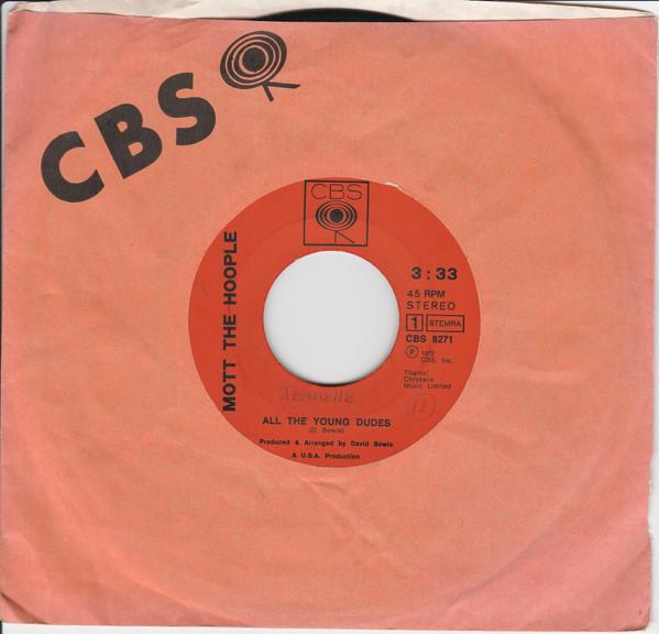 

7inch Record MOTT THE HOOPLE All The Young Dudes CBS8271 CBS 1972 Netherland Rock Used