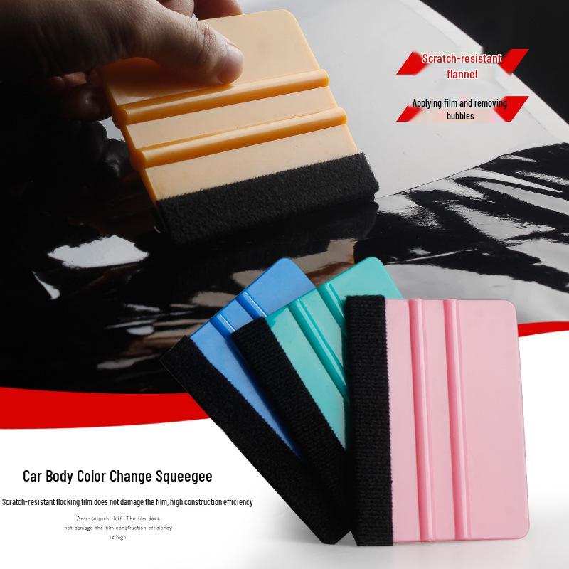Double-Sided Plastic Car Film Application Tool - Soft Square Scraper for Color Change