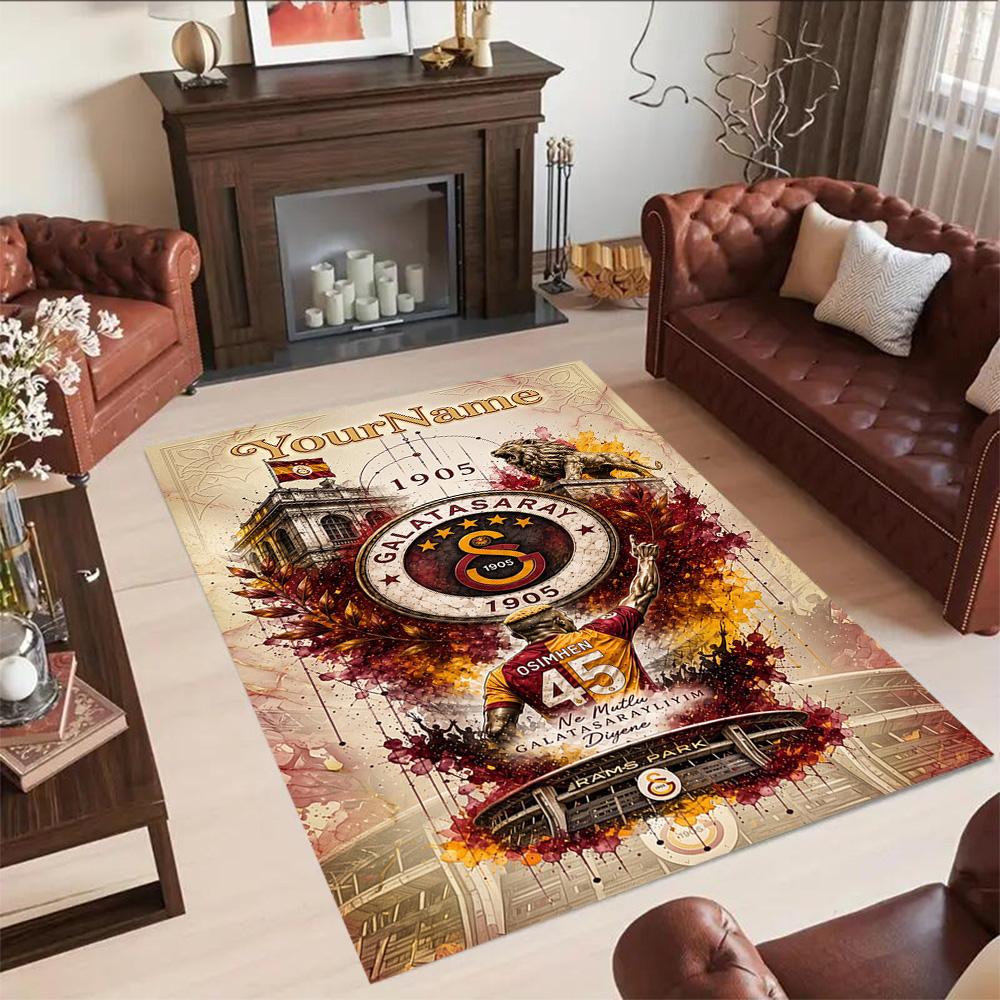 Galatasaray Customize Text Floor Rug Office Rug Perfect For Entryway Balcony Kitchen Dormitory Antislip Rug Office Home Decor Wedding Party Gift