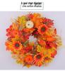 Autumn Harvest Wreath with Pumpkins & Maple Leaves