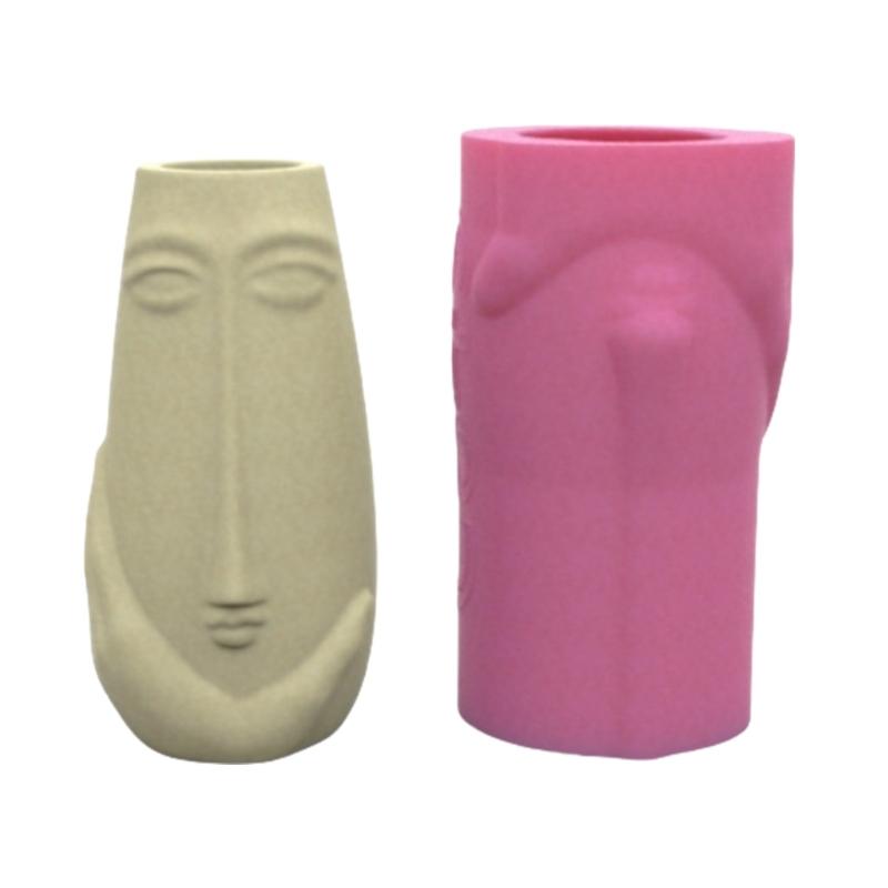 

Silicone Plant Pots Mold Vase Mold Human Face Shape Creative Flowerpot Molds Silicone Texture for Making Flowerpot Vase 1