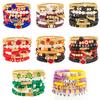Super Bowl Game Day Bracelet Set Game Day Colorful Football Soft Ceramic Elastic Bracelet