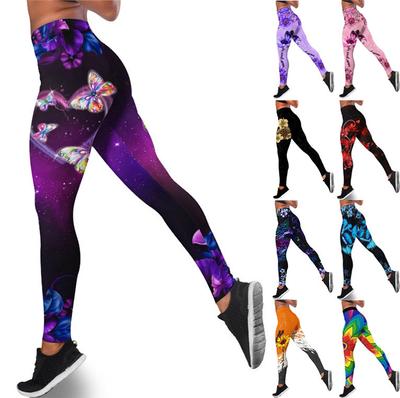 Damenmode Bedruckte Winter Sport Bodybuilding Kleine Füße Yoga Hosen