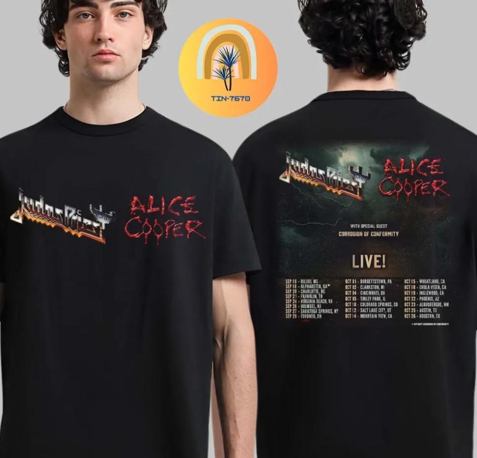 JUDAS PRIEST and ALICE COOPER – Live North America 2025 – Rock Tour Shirt Unisex T-Shirt XXXL