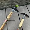 Kuzokichi All-Steel T-Hoe: Versatile Small Hoe for Weeding, Planting, and Gardening In Vegetables & Flowers - Half-Moon Japanese Garden Tool.