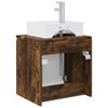 Wall Mounted Washstand Smoked Oak 49.5 X 41 X 62.5 Cm