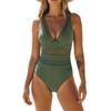 Swimsuit for Women Deep V Neck Mesh Panel Bathing Suit Tummy Control Backless Swimwear Beachwear