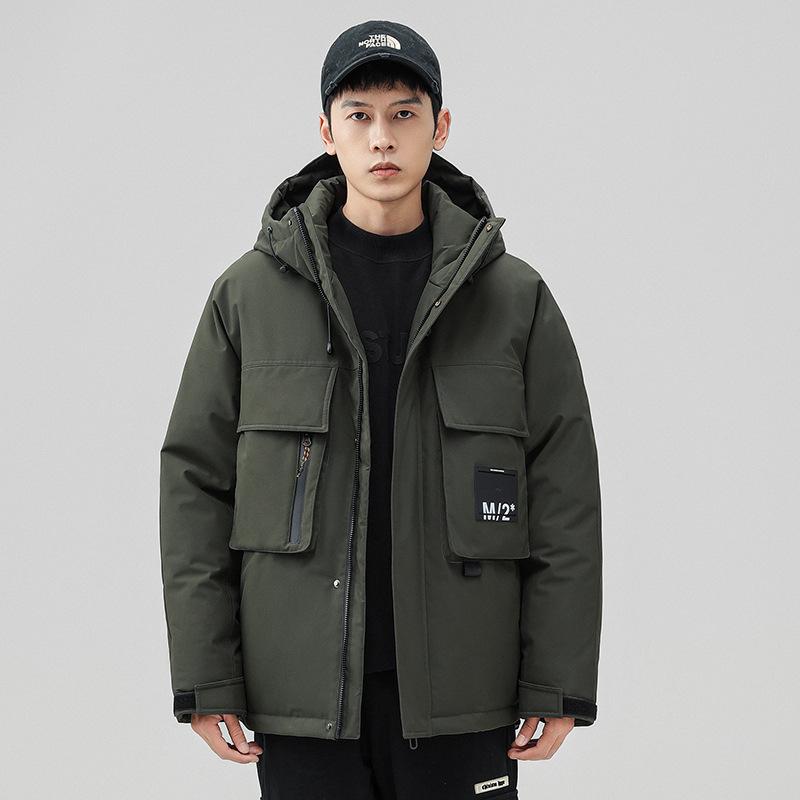 

Зимняя мужская пуховая куртка новая утолщенная уличная с капюшоном свободная повседневная пух белой утки модный бренд парная куртка 3XL