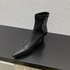French pointed short boots women's spring and autumn low-heeled fashion soft leather versatile velvet display and bare boots