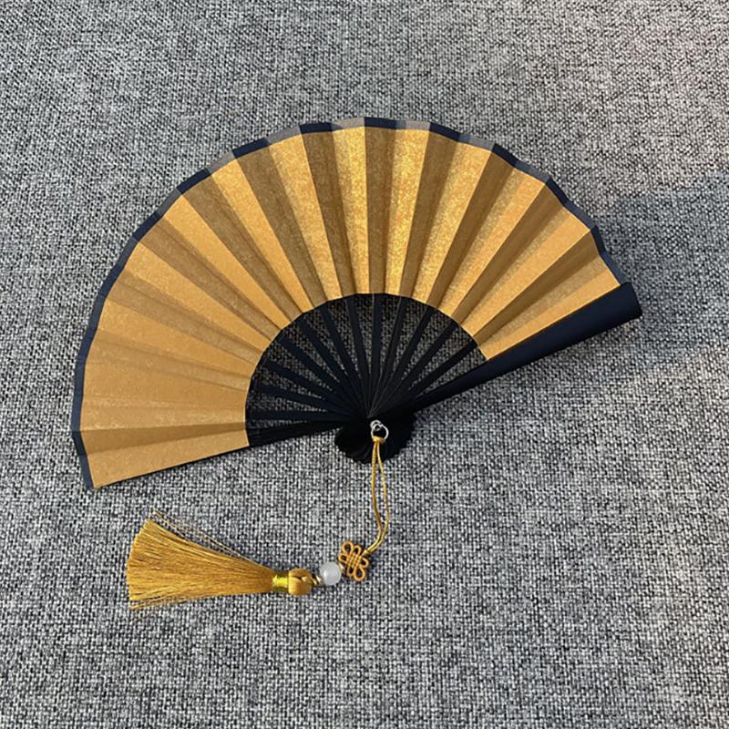 

13/16cm Mini Chinese Folding Bamboo Fan Blank Hand Paper Fans Antique Tassel Bamboo Handle Hand Party Decor Ornaments Gift 16.5cm