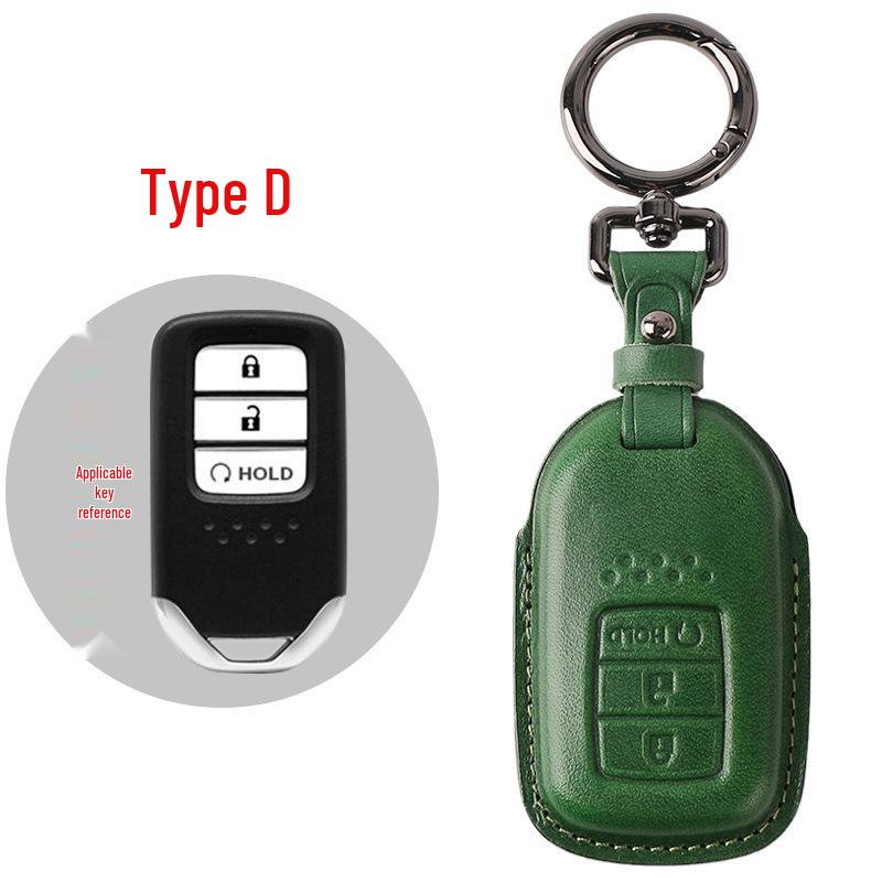 Genuine Leather Key Case for Honda Civic 11th Gen, Accord, Lingpai, Crown Road, CRV - Handmade Cowhide Key Bag