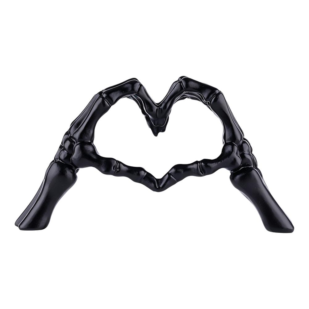 Heart Shaped Realistic Skeleton Hands Hand Bone Halloween Decoration  Love Skeleton Decoration Resin Terror Halloween Ornament