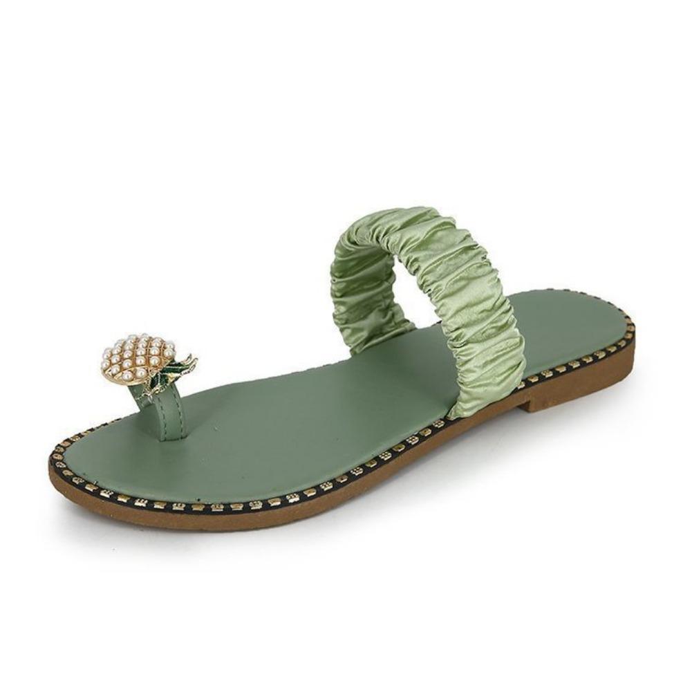 Mode 2025 Anti-Rutsch-Slipper Ananas-Spitze Strandschuhe HOT Große Größe Sandalen Damen Zehensandalen Wasserbohrer Flachboden-Slipper