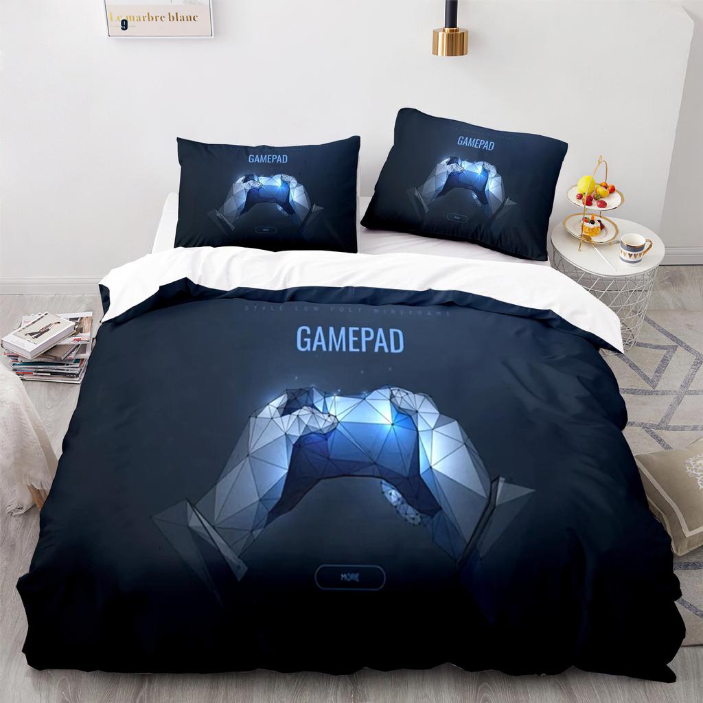 Capa de Edredom Gamer Tamanho Casal Conjunto de Cama Gamer para Adolescentes para Crianças Menino Menina Capa de Edredom de Jogos Capa de Colcha de Poliéster para Gamepad