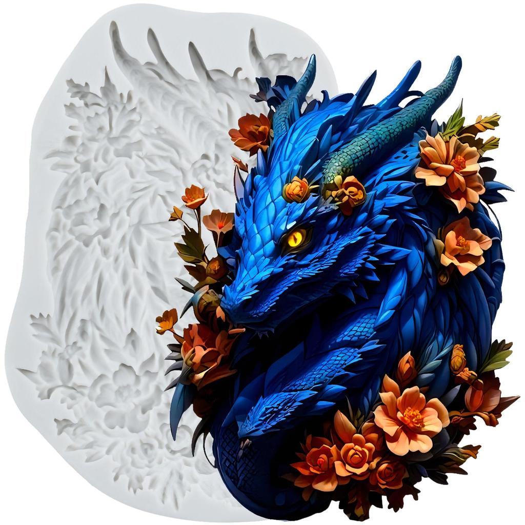 Dragon Silicone Molds Dragon Fondant Mold Cake Decorating Tools Cupcake Topper Chocolate Candy Craft Gum Paste Polymer Clay