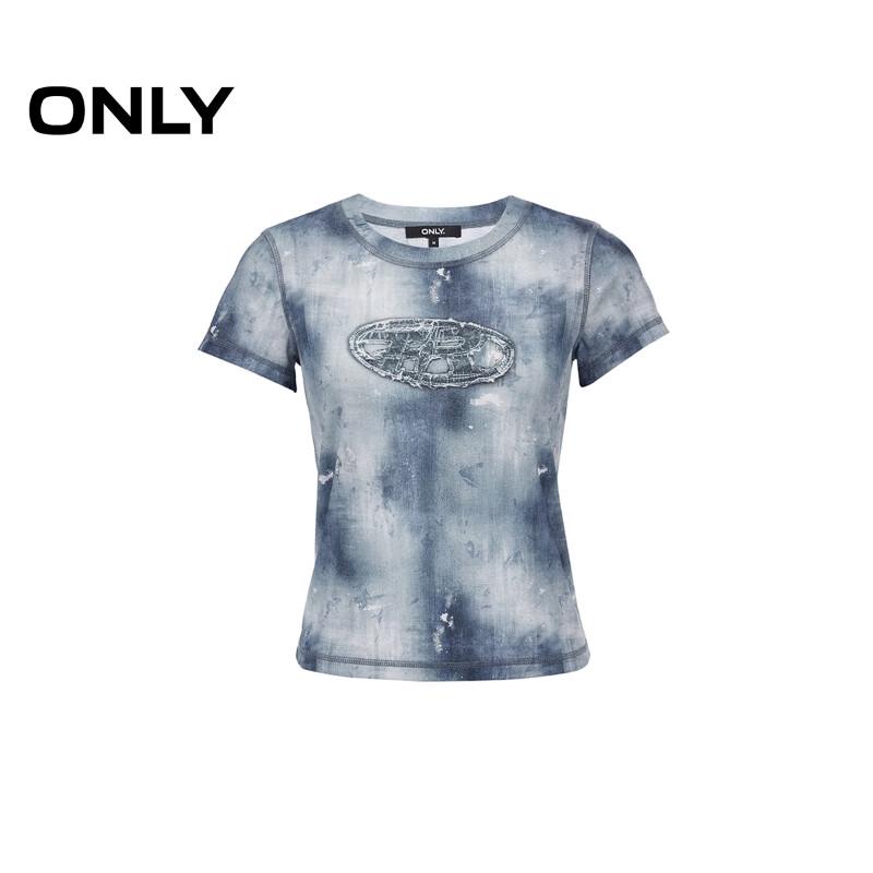 ONLY Women's Distressed Print Short Sleeve T-Shirt