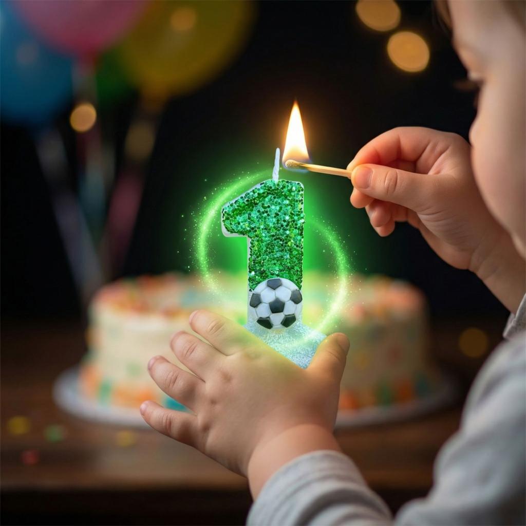 Creative Football Digital Birthday Candles
