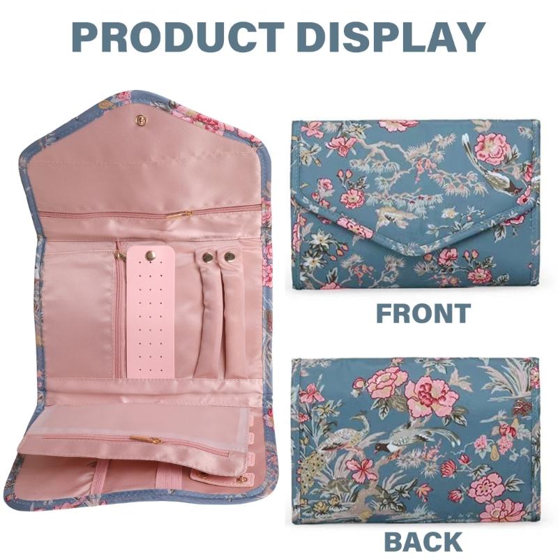 Personalized Small Jewelry Bag Convenient Jewellery Organizer with Dividers Elegant Earrings Necklaces Holder for Women