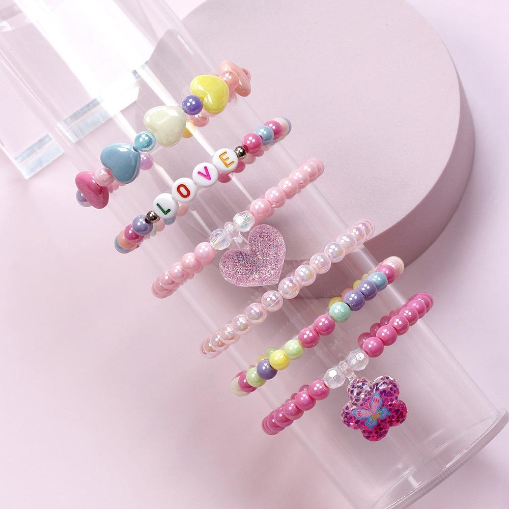 6PCS Colorful Acrylic Beaded Bracelet Rainbow Children's jewelry bracelet Colorful bracelet set