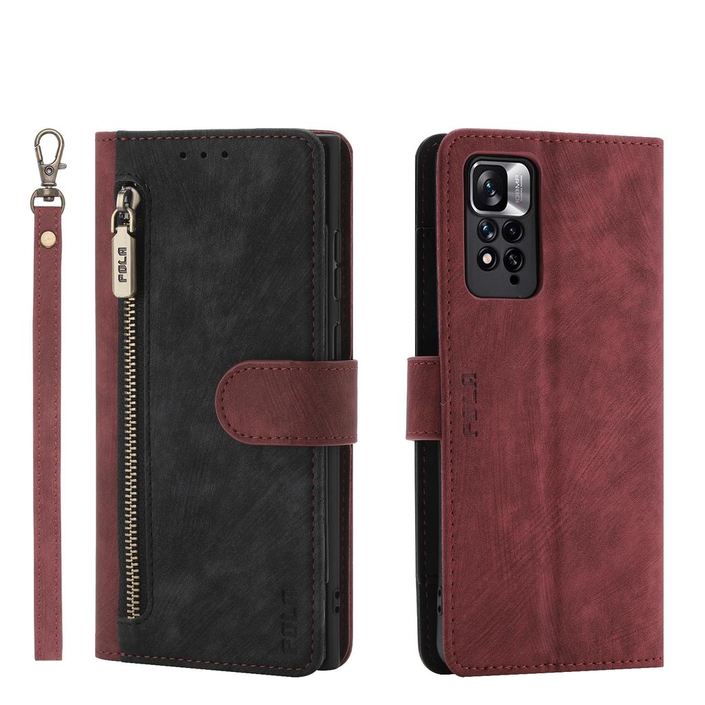 RFID Wallet Cards Solt Zipper Leather Case For Xiaomi Redmi Note 12 Pro Plus 11 11s 10 A2 POCO X5 13 12T 11T Hand Strap Cover