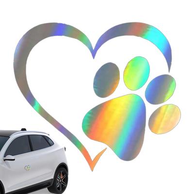 Dog Paw Sticker - 2 Waterproof Paw Car Stickers, Car Love Sticker for Window