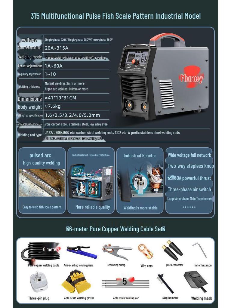 Household & Industrial Dual Voltage Electric Welder 220V/380V - Full Mini Portable Set