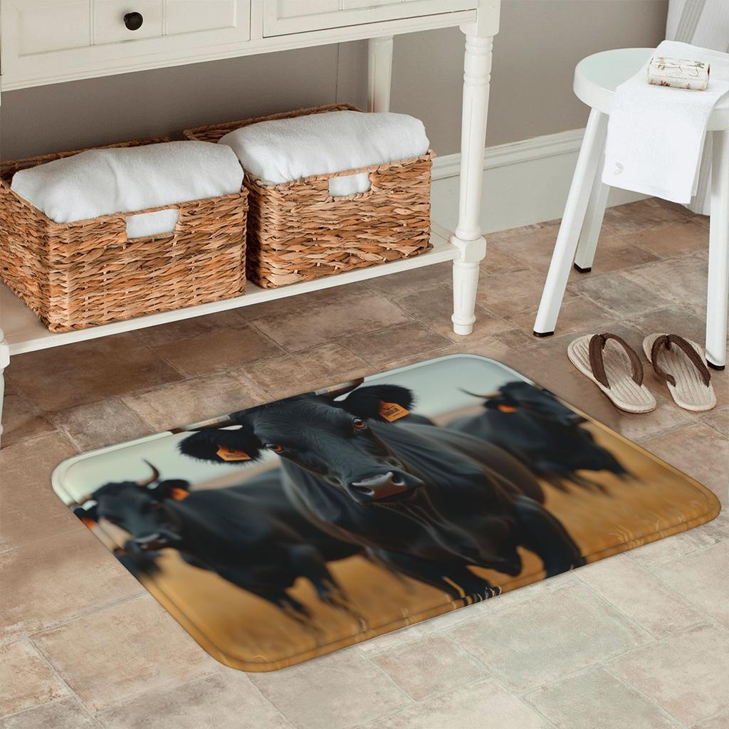 1PC Hightland Cattle Herd Kitchen Rug Non-Slip Door Mat Pop Design Bathroom Rug Bath Mat Carpet for Home Sink Laundry Decor