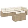 Garden Sofa Set with Storage 8 Pcs Beige and White Poly Rattan