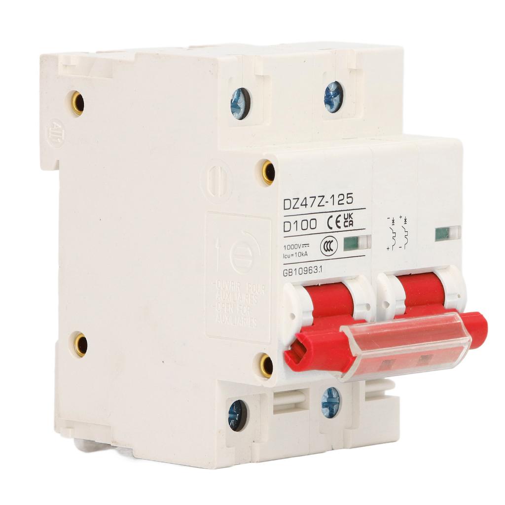 Circuit Breaker 2P D 47  125 100A DIN Rail  ature Circuit Breaker for Solar PV System 1000V