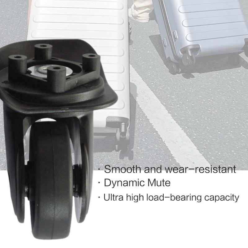 2Pcs Trolley Casters Replacement Heavy Duty Roller Wheel for Luggage Box Suitcase 360 Degree Swivel Kit SilentWheel