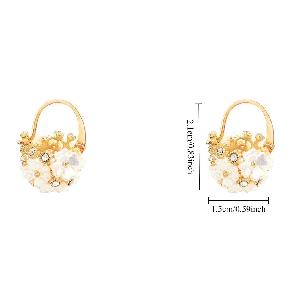 New Luxury Vintage Shell Flower Zircon Pearl Shell Flower Dangle Earrings Women Fashion Elegant Jewelry Accessories