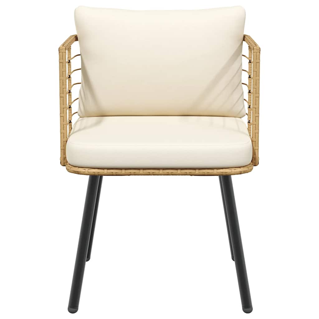 Garden Chair with Cushions Natural Poly Rattan