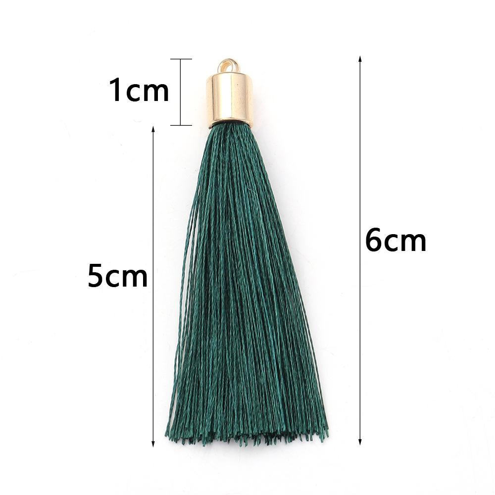 20pcs/lot Colorful Silk Tassels Metal Caps Tassel Charms Pendant For DIY Jewelry Making Handmade Earrings Pendant Accessories
