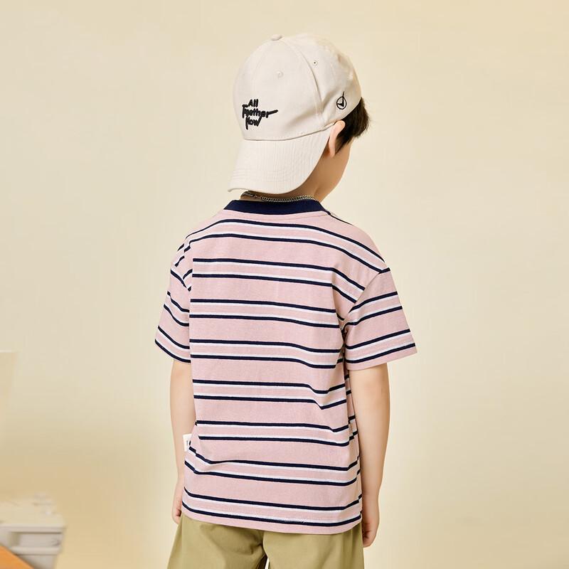 Boy's Color-Block Striped Short Sleeve T-Shirt