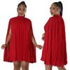 Women's Solid Color Batwing Sleeve Loose Chiffon Dress