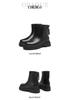 Red Dragonfly Women's Thick-Soled Ankle Boots Mid-Calf Slimming, Plus Velvet Warm Leather Boots - New 2024 Autumn/Winter Collection