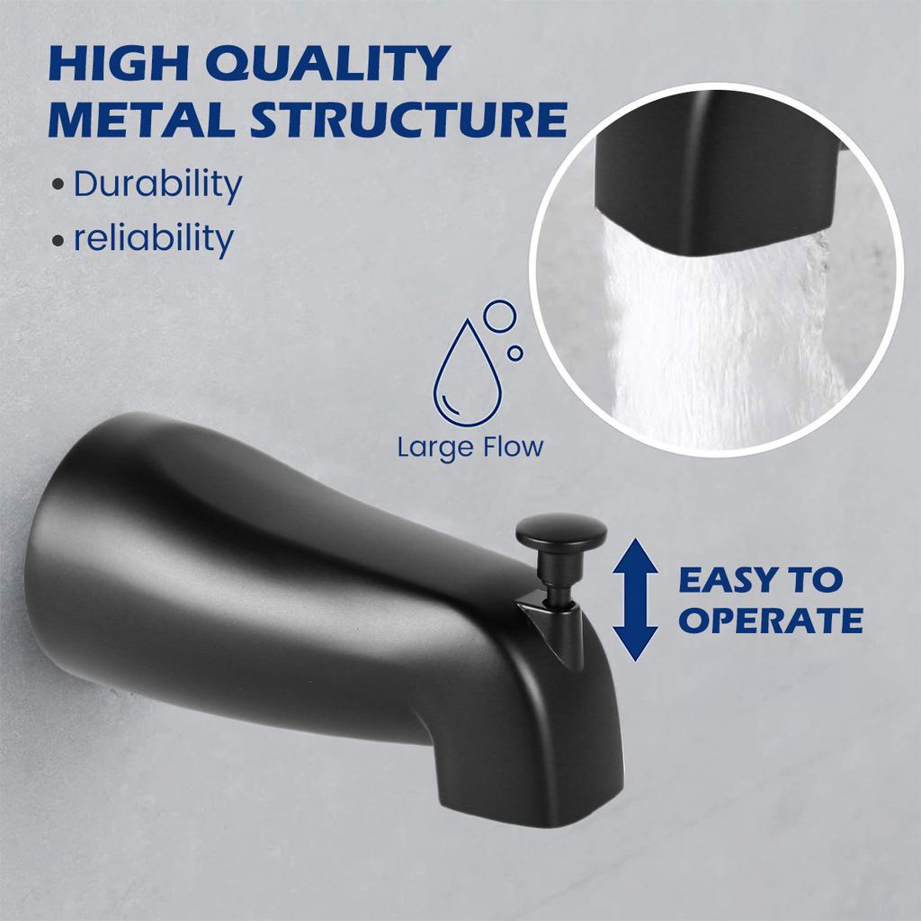 Bathroom Tap Zinc Alloy Bathtub Faucet with Diverter Slip Fit Basin Spouts Home Bathroom Accessories for 1/2 inch Copper Tube