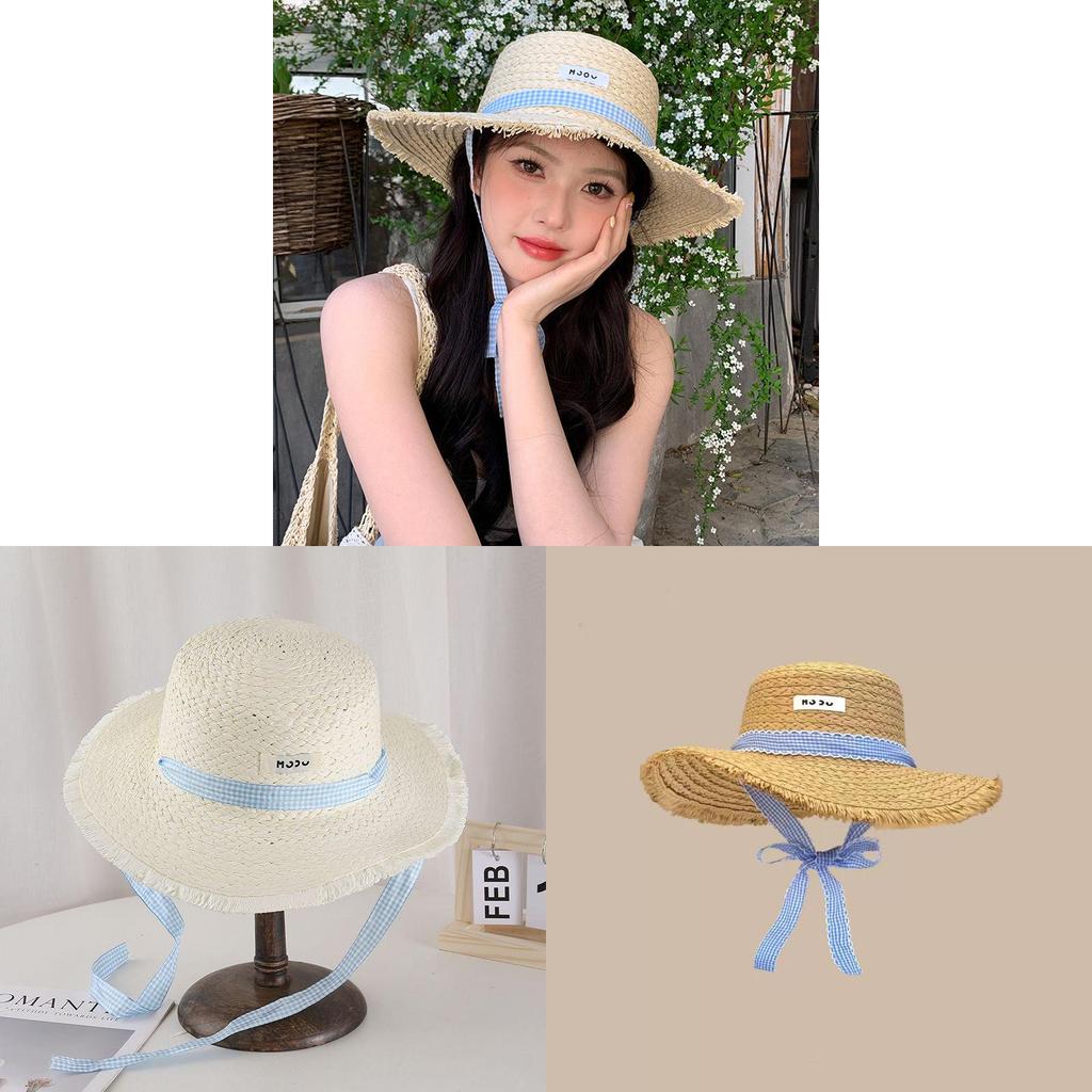 Summer Outdoor Fashion Straw Hat For Women With Large Brim And Sunshade