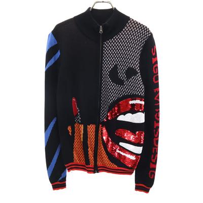 Knit Jacket M Black Women Used