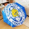 Leicester Football Club Crest Automatic Folding Umbrella - 8-Rib Travel Umbrella with Auto Open/Close & Portable Gifts for Holidays or Birthdays