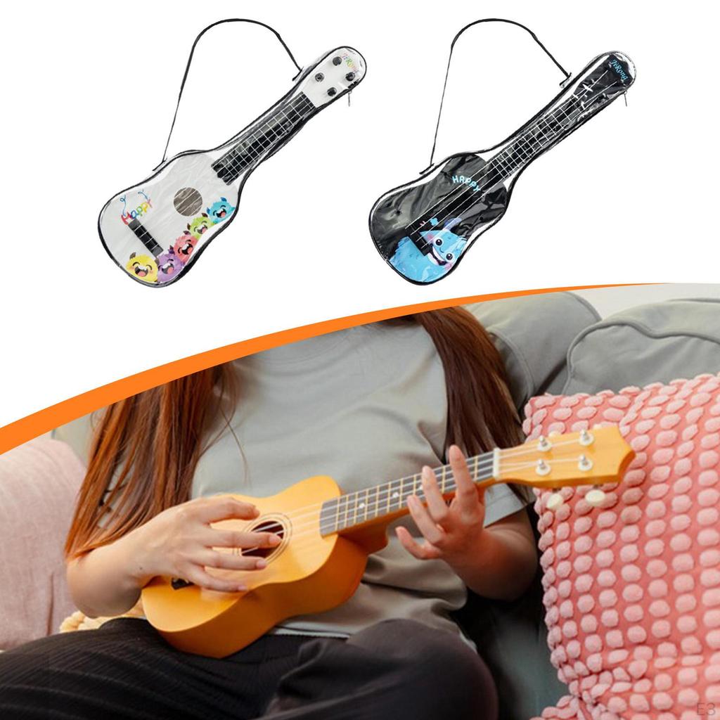 16.54" Kids Ukulele 4 Strings Guitar Early Educational with Picks Musical Instruments Storage Bag