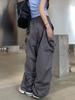 Y2K Women Streetwear Cargo Pants Harajuku Casual Solid Baggy Straight Trousers Fashion Wide Leg Pockets Joggers Trousers