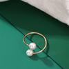 Vintage Style Imitation Pearl Earrings Ring Bangle Elegant Gold Color Jewelry  Special Occasions