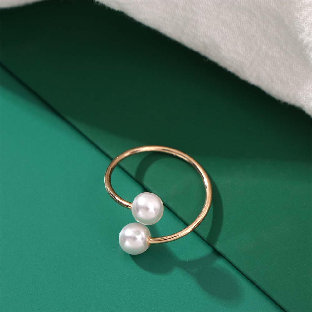 Vintage Style Imitation Pearl Earrings Ring Bangle Elegant Gold Color Jewelry Special Occasions