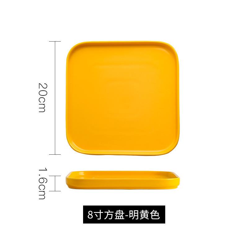 Nordic Restaurant Household Steak Plate Square Pizza Plate Pasta Plate Heart Plate Creative Tableware Microwave Oven